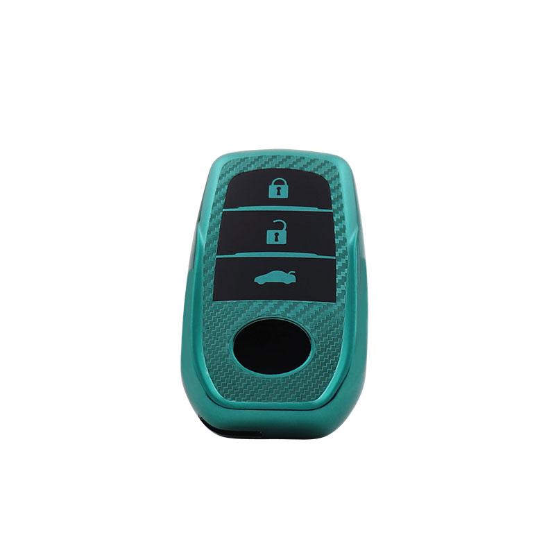 TPU Carbon Fiber Car Remote Key Cover Case Shell Key Fob for Hilux Fortuner Land Cruiser Camry Coralla Crown RAV4 Highland Protector Holder
