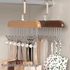 Solid Wood Multifunctional Hanger: 8 Hooks for Camisoles, Bras, Ties, Bags & Drying