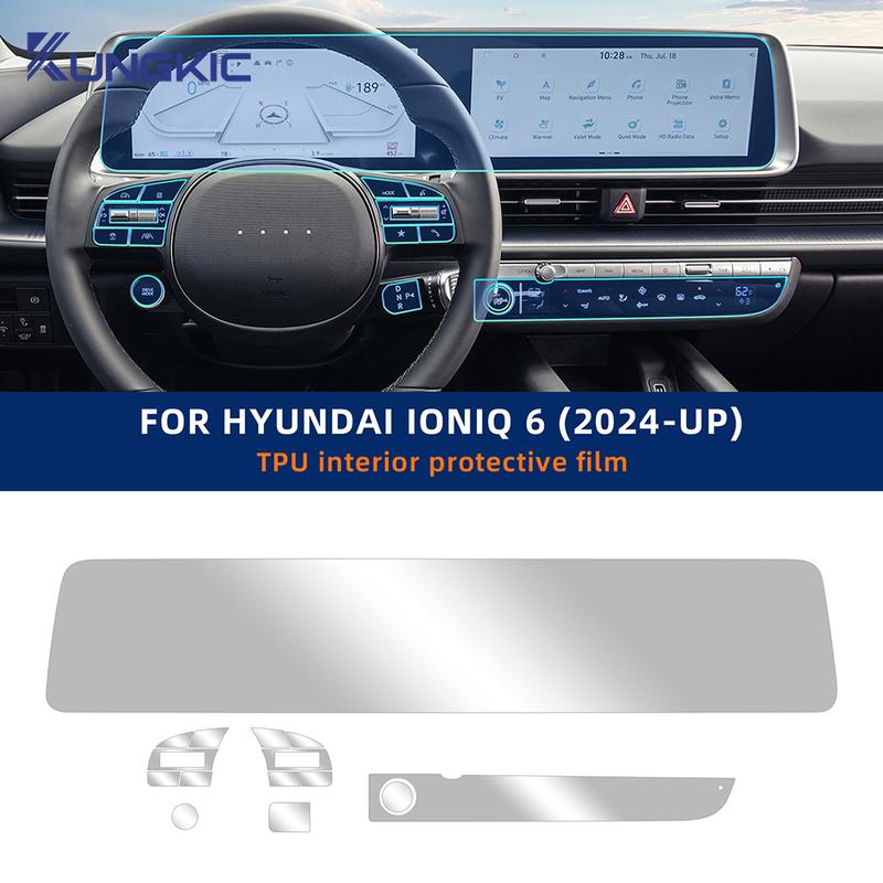 Pellicola Interna per Auto in TPU per Hyundai Ioniq 6 2024 2025 Accessori Protezione Trasparente Antigraffio Adesivo Dedicato