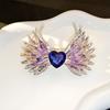 Gradual Change Crystal Love Angel Wings Wings Brooch Temperament Light Luxury Corsage Coat Suit Pin Accessories