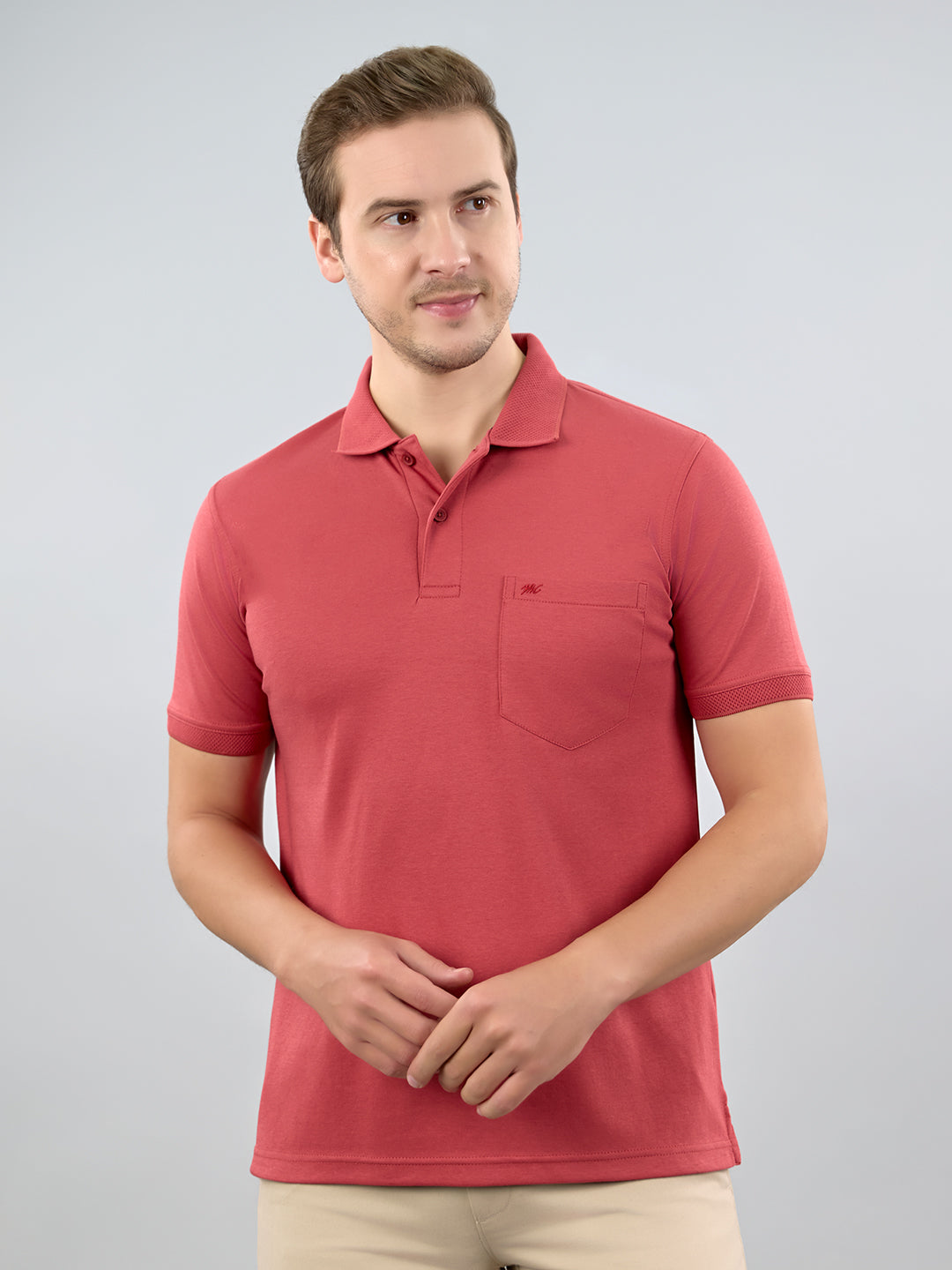 Monte Carlo Men Regular Fit Rust Tshirt M
