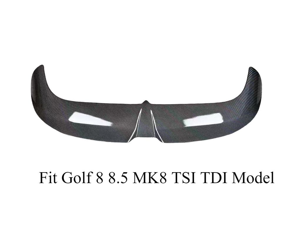 For VW Golf 8 MK8 8.5 GTI GTD R TSI TDI 2019 To 2026 Oettinger Style Car Rear Roof Spoiler Wing Glossy Black Carbon Fiber Look
