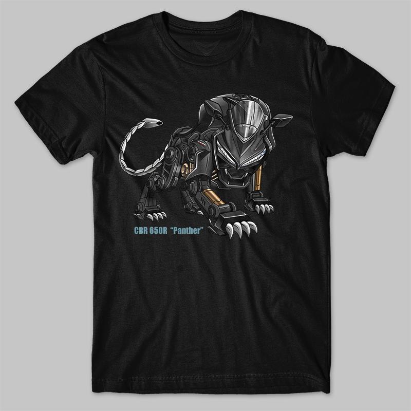 Classic Japanese Motorcycle CBR 650R Panther Transfiguration Inspired T-Shirt 100% Cotton O-Neck Short Sleeve Casual Mens Tshirt