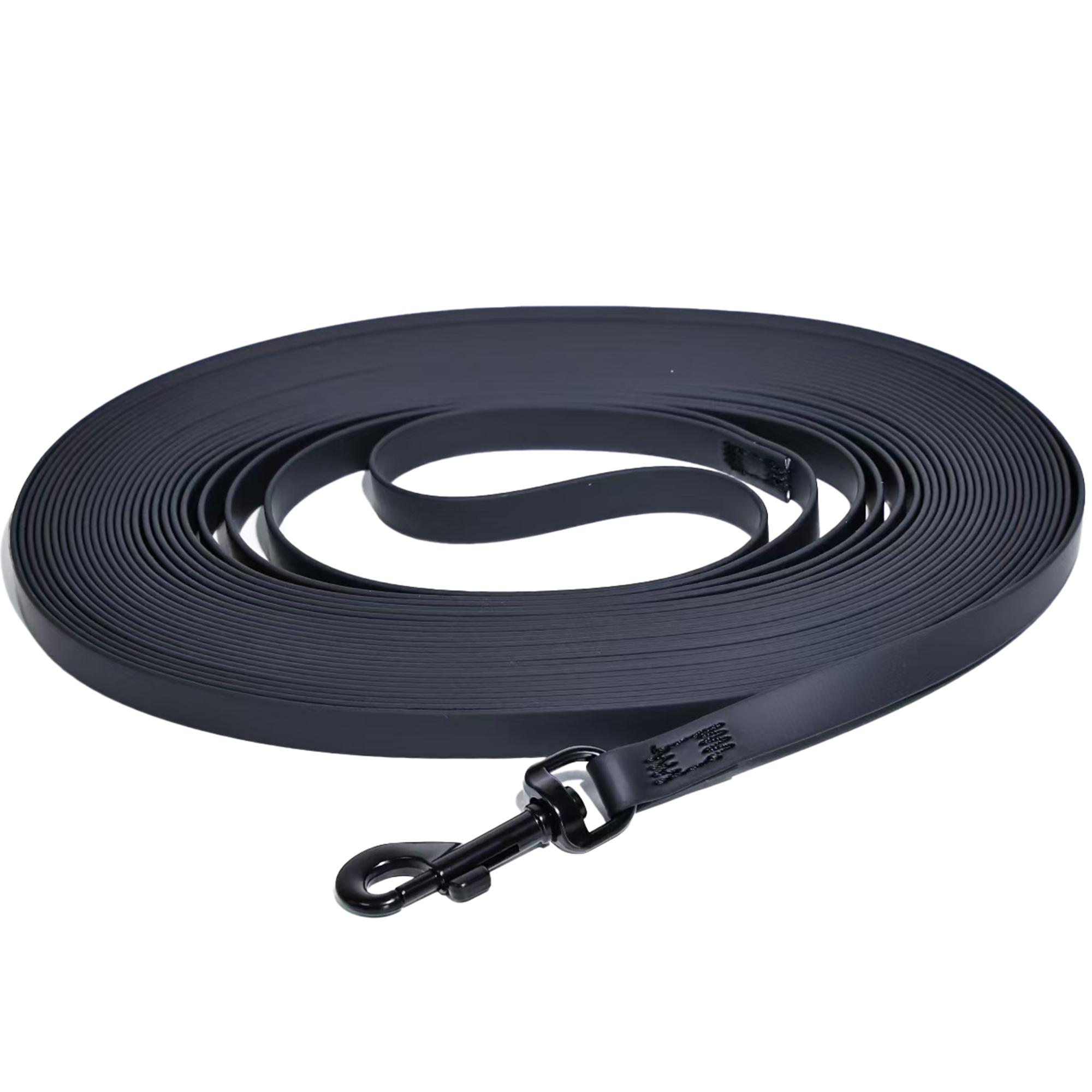 Waterdichte PVC Lange Hondentraining Leash 5M/10M/15M/20M Anti-Klit Makkelijk Schoon te Maken Terugroep Wandel Leash Voor Kleine Middelgrote Grote Katten (Black,XL) zwart