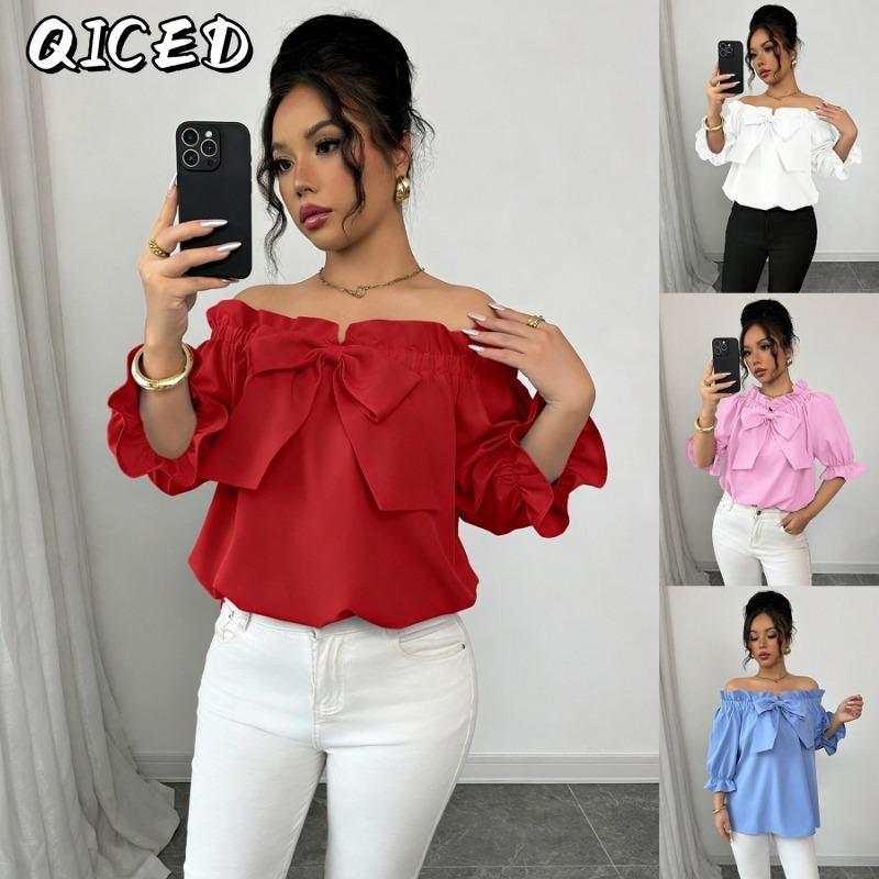 QICED Kadın Moda Günlük Uzun Kollu Bluzlar & Gömlekler