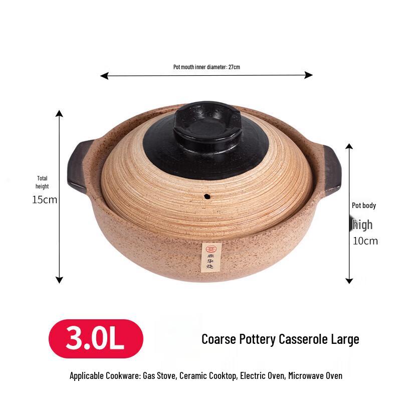 ZISIZ Earthenware Claypot Rice Casserole Pot