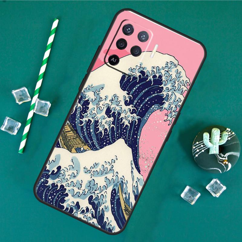 The Great Wave off Kanagawa Phone Case For Oppo A18 A38 A58 A78 A98 A40 A60 A80 A91 A15 A17 A74 A94 A54 A57S A16 A76 A96