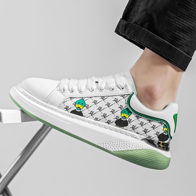 

Мужская обувь осень модный бренд универсальная повседневная толстая подошва мужская студенческая спортивная увеличивающая рост Маккуин маленькие белые папочки модная обувь 44