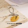 Stainless Steel Gold Silver Splicing Waterdrop Open Rings For Women Metal Geometric Adjustable Ring Jewelry