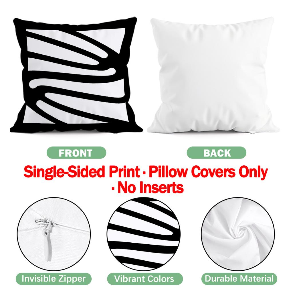 Black Geometric Line Pillowcase Printed Polyester 40/45/50cm Throw Pillowcover Decorative Sofa Cushion Pillowslip Home Decor