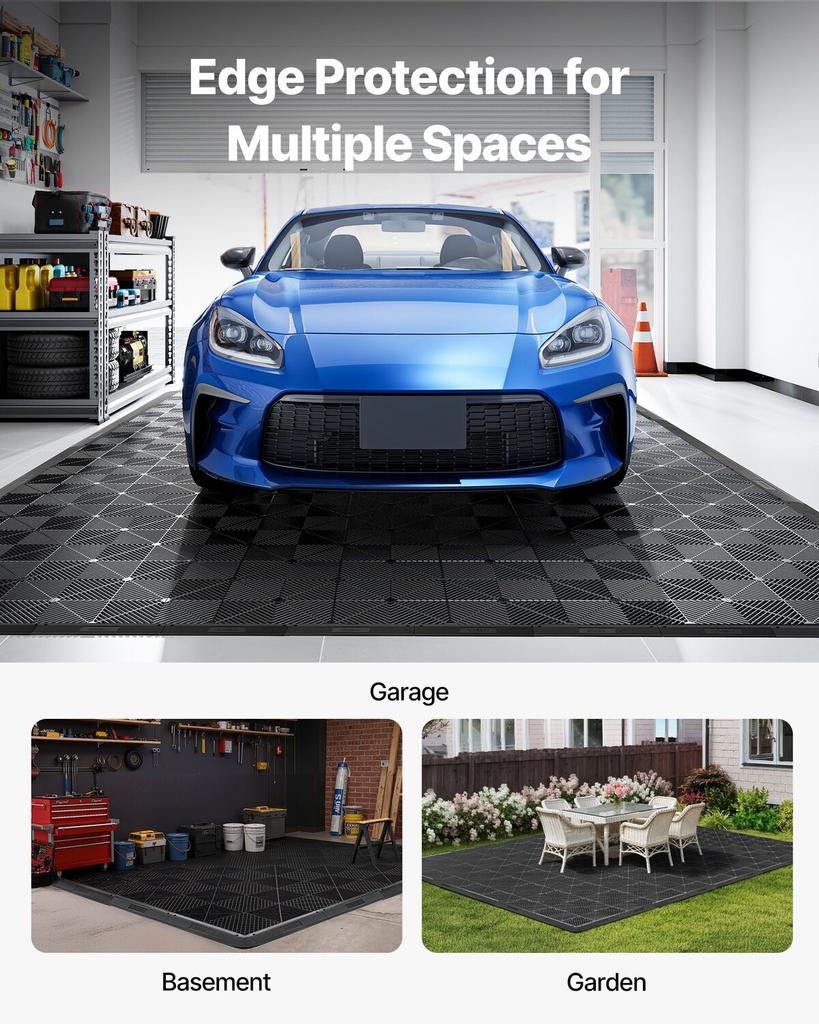 Transition Edge Kit, 11-Piece, Durable Straight Garage Floor Edging, PP Material, Easy Installation, Edge Protection for Wet Area Restaurant Pool,