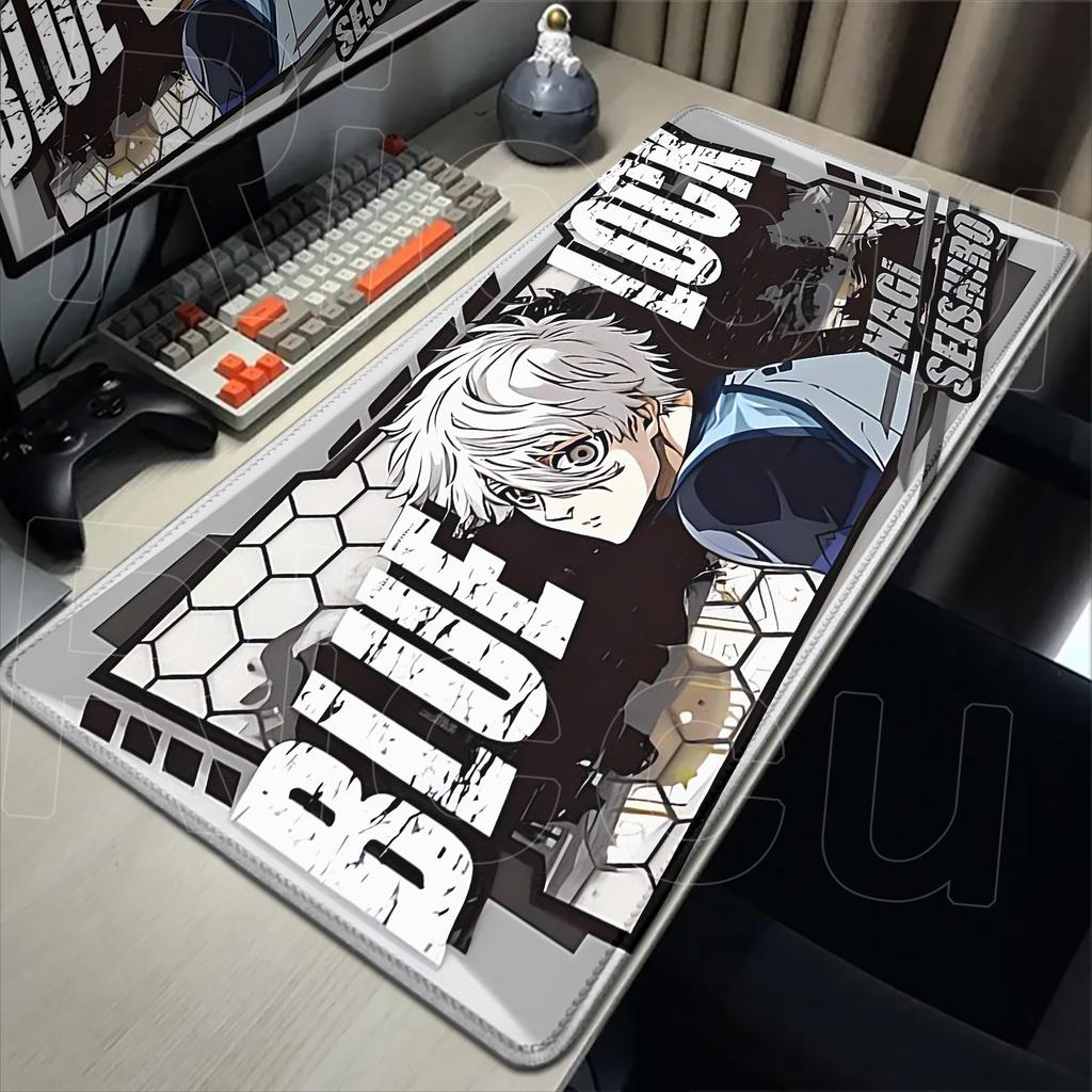Hot Anime Blue Lock Mousepad HD Printing Computer Gamers Locking Edge Non-slip Rubber Mouse Pad XXL 90x40cm Keyboard PC Desk Pad