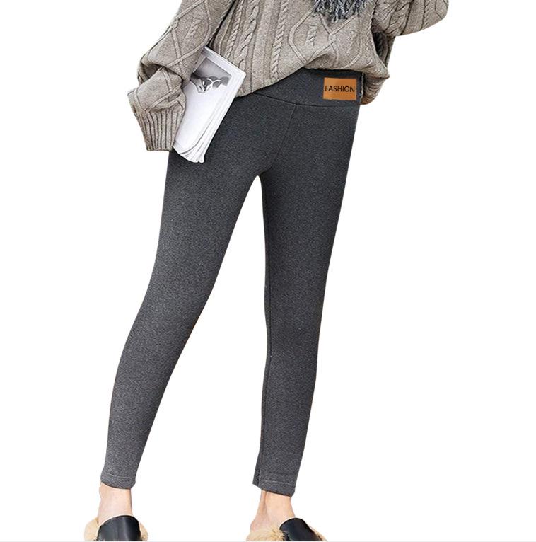 

2021 Женские леггинсы с высокой талией на флисовой подкладке из овечьей шерсти - Осенне-зимние плотные эластичные брюки Large