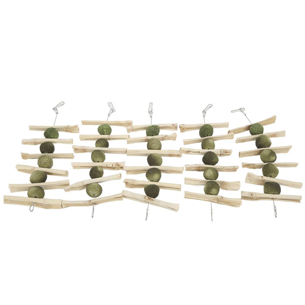 Natural Wood Grass Ball Sticks Teeth Chewing Ball String for Rabbits Chinchillas Guinea Pigs Hamsters Parrots