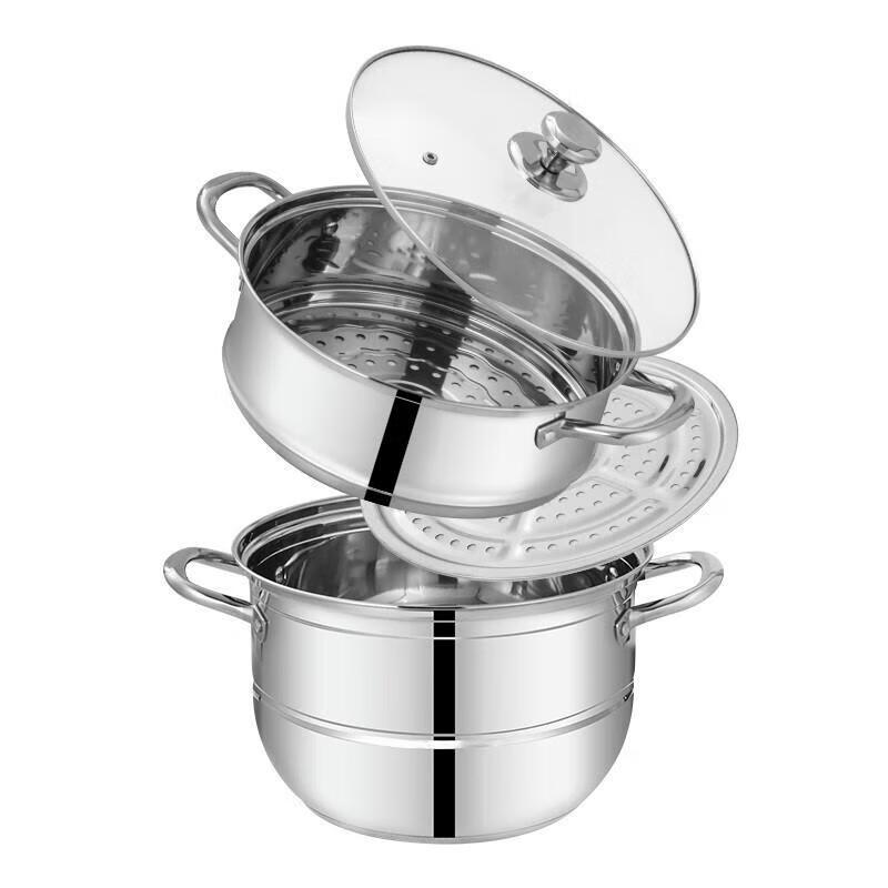 Adneny 28cm 2-Layer Stainless Steel Steamer Pot