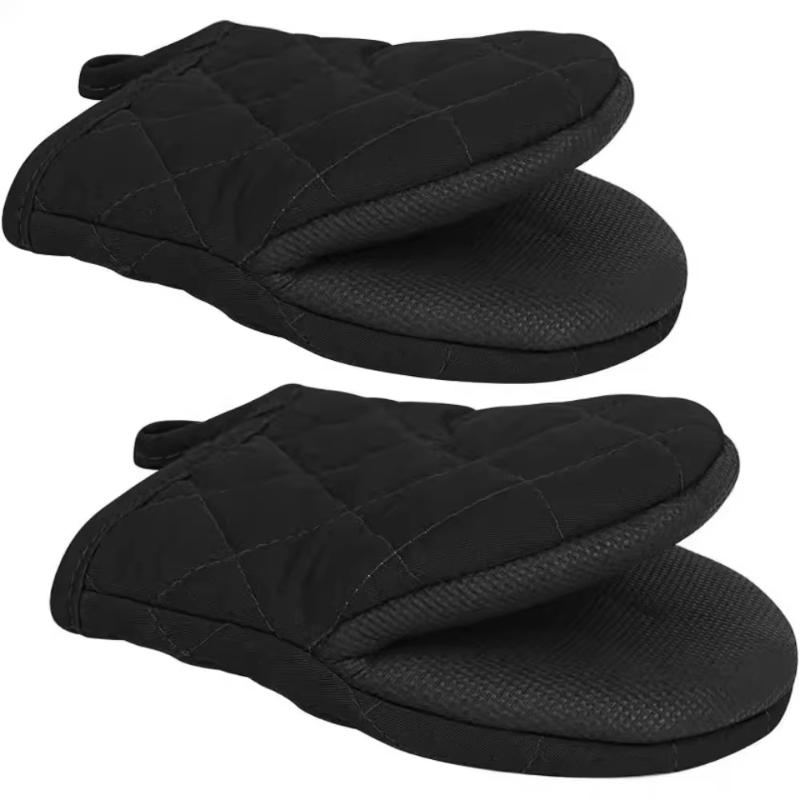 Heat-Resistant Quilted Pot Holders Non-Slip Silicone Lined Oven Mitts for Cooking Baking Grilling Handling Hot Pots and Pans