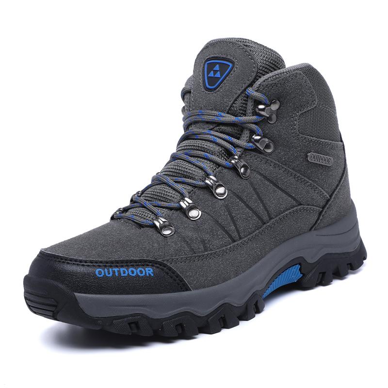 Autumn  Winter High Top Men's Shoes Outdoor Hiking Shoes Non-slip Wear-resistant Sole Hiking Shoes