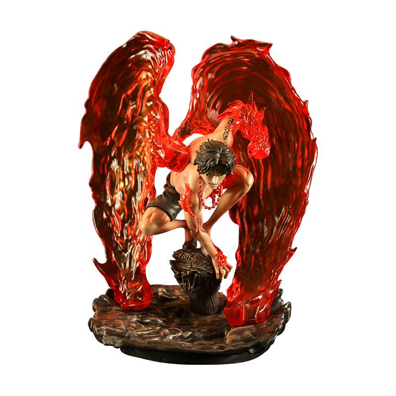 One Piece Ace Wiedergeboren im Feuer mit Luffy & Sabo Figurenmodell Ornament