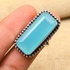 Awesome Blue Chalcedony Gemstone Handmade Jewelry 925 Solid Sterling Silver Ring For Love