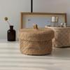 Minimalist Fabric Storage Basket With Lid For Desk Organizing And Dust Protection