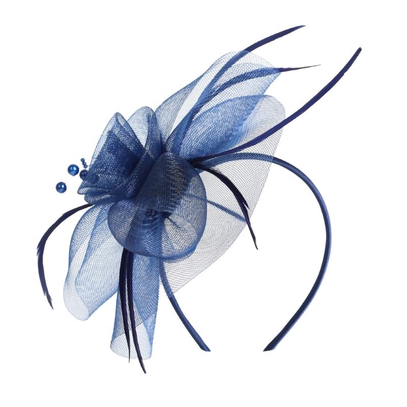 Elegant Feathered Tulle Hair Clip Bridal Shower Headpiece For Church Wedding Special Occasion Cocktail Party Hairhoop
