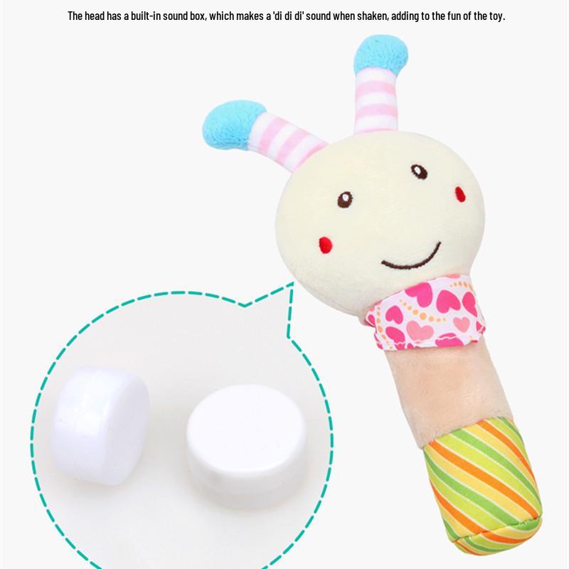 Plush Rattle Toy - Cute Baby Animals: Puppy, Owl, Rabbit, Bee, Bird, Turtle