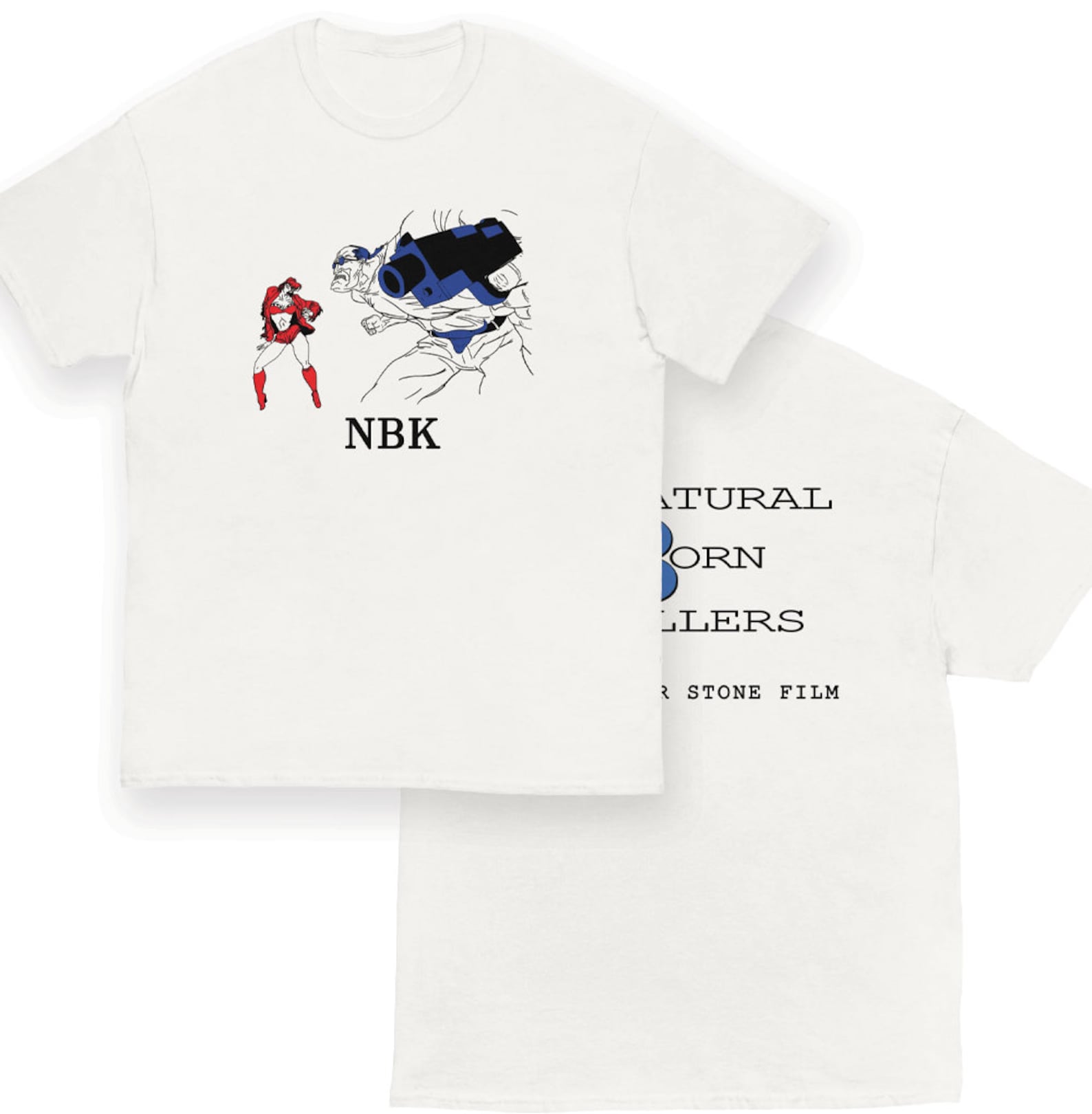 Natural Born Killers Movie Poster, NBK Anime - Vintage 90s Movie Shirt L