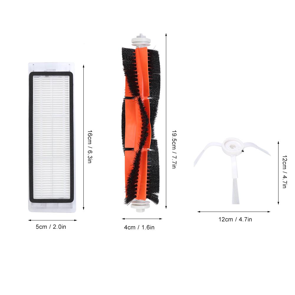 12Pcs Robot Vacuum Cleaner Filters Main Brush Side Brush Kit Replacement Fit for Xiaomi Mijia