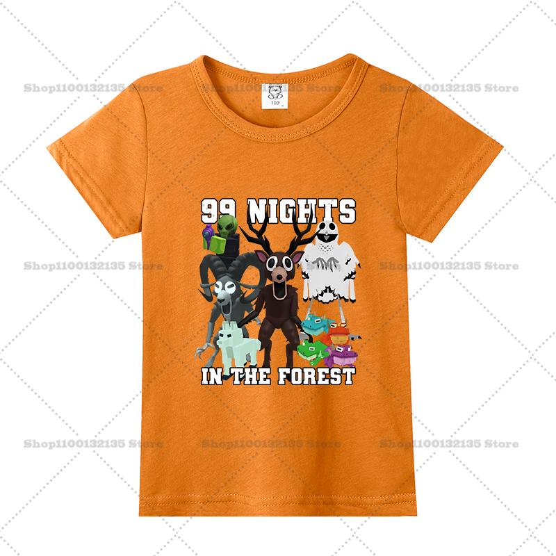 Game 99 Nights in The Forest Boys Girls T-Shirt Printed Cotton Children's Short Sleeve Casual Baby Short Sleeve Top T-Shirt Gift