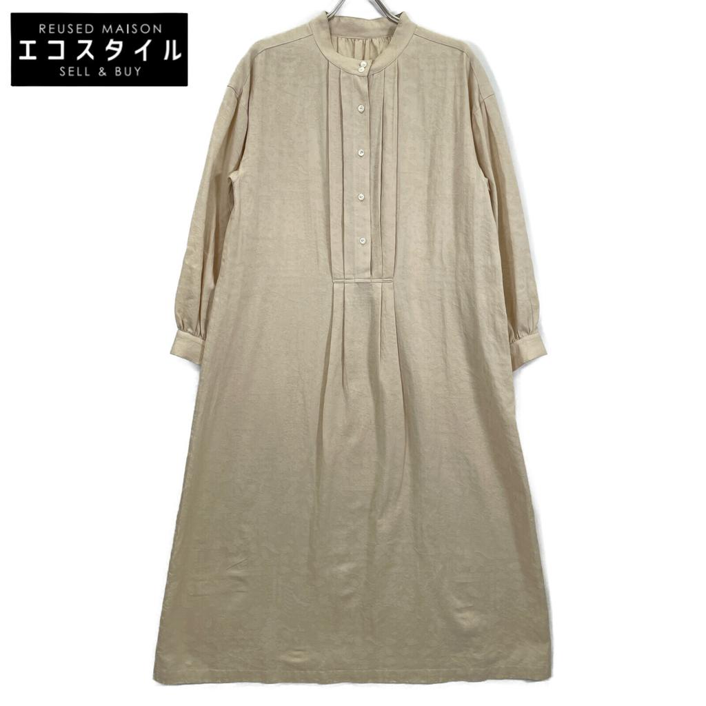 Yui YWT23-OP01 Beige Farmer Dress Stand Collar One Piece Dress F IvoryUsed