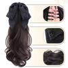 Synthetic Wigs Simulated Ribbon Bowknot Puffy Curly Grab Clip Ponytail Wig Women Headwear Extensions 40Cm