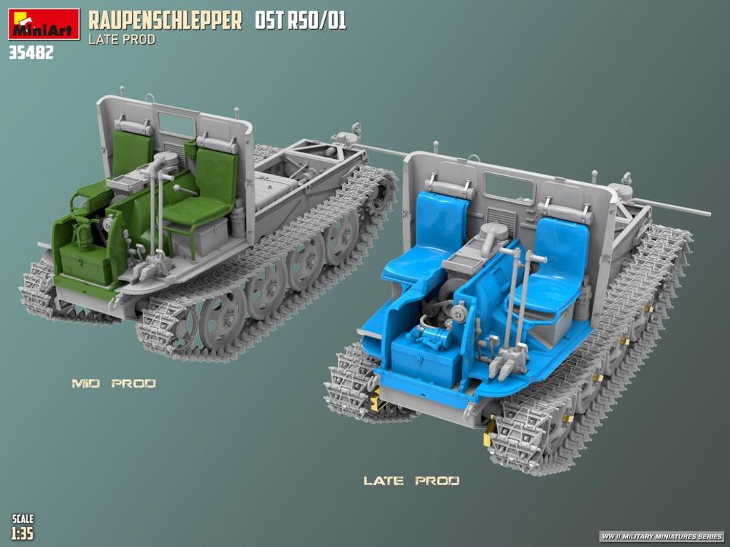 Miniart Laupenschlepper Ost Late Model Plastic Model Kit MA35482 1/35 RSO/01. (Military Vehicle)