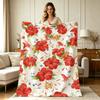 Soft Flannel Hibiscus Floral Print Blanket All Season Warm Throw Blanket for Couch Sofa Bedroom Office Home Decor Lightweight Breathable All Year Roun
