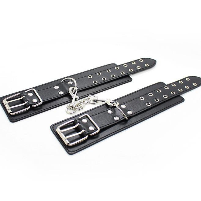 Adjustable PU Handcuffs & Ankle Cuffs - Adult SM Bondage Foreplay Toys
