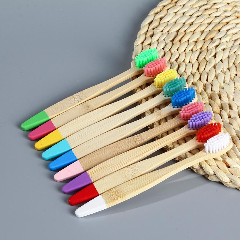 Brosse à Dents pour Enfants en Bambou Écologique avec Poils en Nylon Doux - Biodégradable et Non Toxique