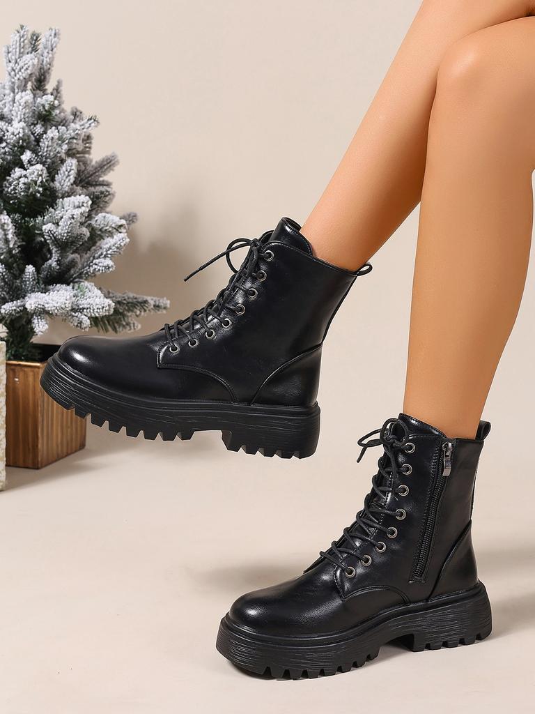 Fashion Women's Autumn Winter New Style Cold Resistant Thick Fashion Thick Soled Boots Simple Comfortable Wear-resistant Short Boots