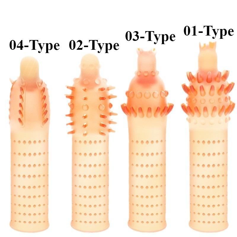 Penis Covers Extender Men's Wolf Teeth Condoms Crystal Penis Sleeve Condoms Cock Ring Adult Sex Toy For Adult Sex Male Lasting