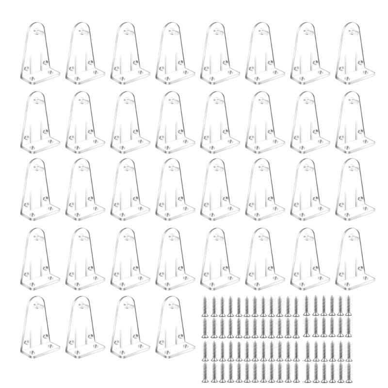 12/36Pcs Blinds Hold Down Brackets Blinds Bottom Rails Hold Clips with Screws for Horizontal Blinds Shades Window Door