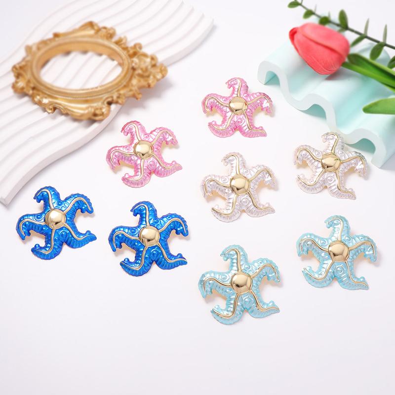 2026 New Summer Sea Star Irregular Stud Earrings for Women Exaggerated Colorful Star Personality Earrings Vacation Jewelry Gifts