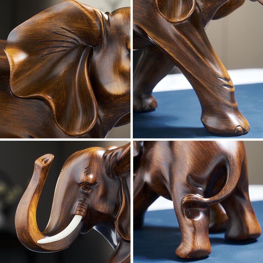 Figura de elefante de la suerte de estilo clásico, decoración sencilla para el hogar, sala de estar, mueble de TV, regalo de inauguración de la casa.