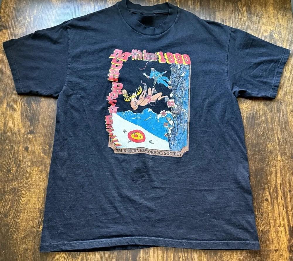 Футболка Фестиваль Лосиного Навоза 1999 Винтаж 90-е Talkeetna Аляска Рубашка Унисекс Футболка XXL