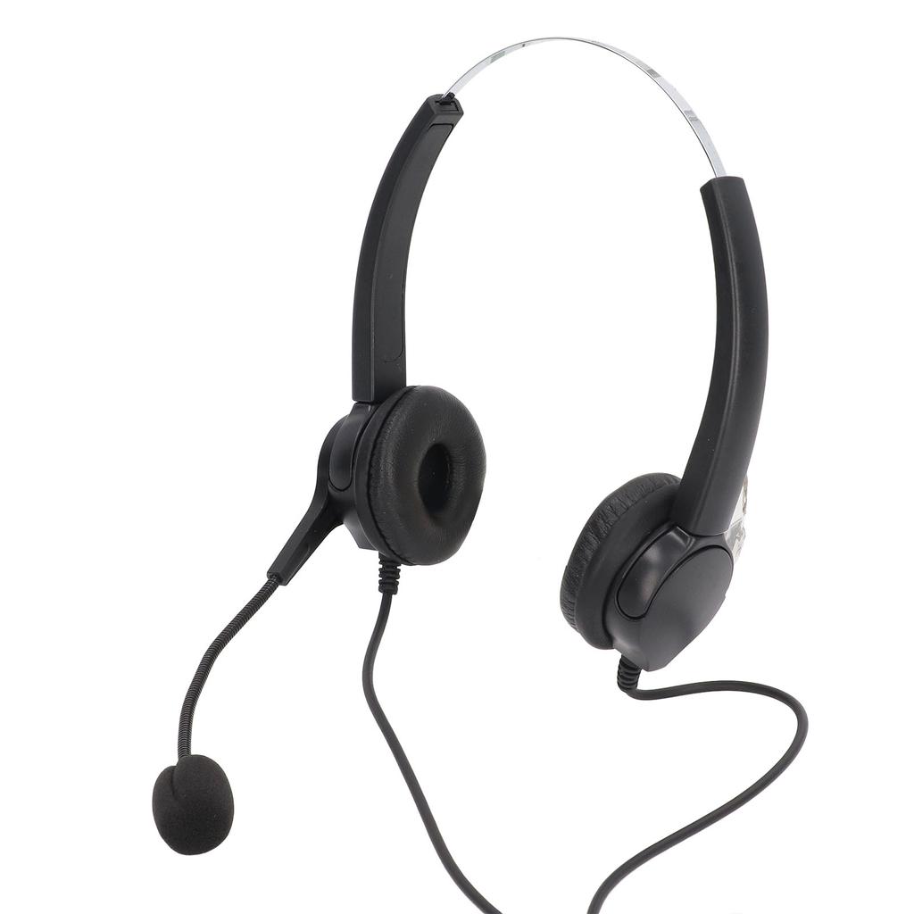 Call Center Headset Adjustable Wired Noise Cancelling Customer Service Headset for RJ9 Headset Interface