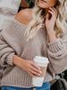 Autumn New Arrivals Loose Knit V-Neck Sweater Women's Clothing