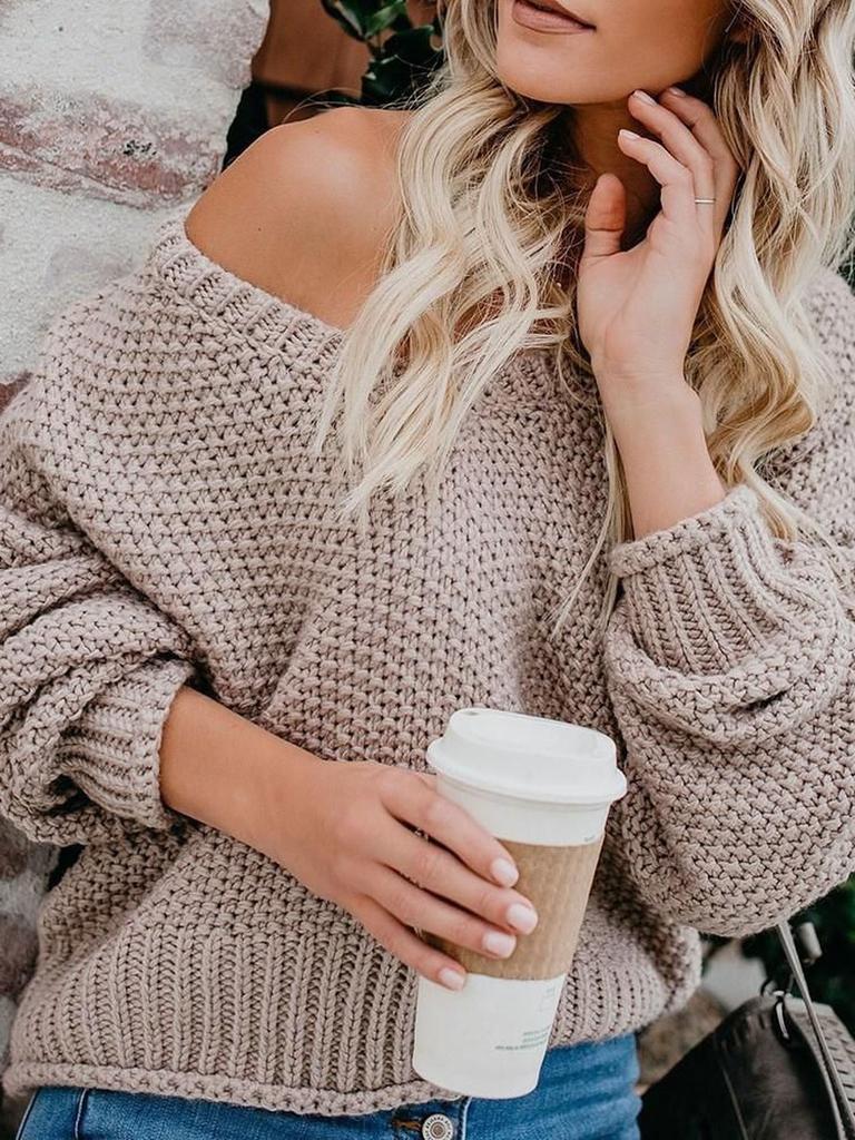 Autumn New Arrivals Loose Knit V-Neck Sweater Women's Clothing