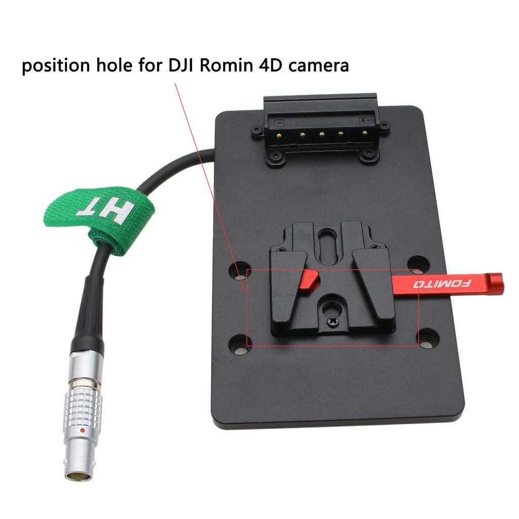 HangTon Plate Power Supply for DJI Ronin 4D Female 10cm V-Mount V-Lock Camera, 6-Pin Connector,