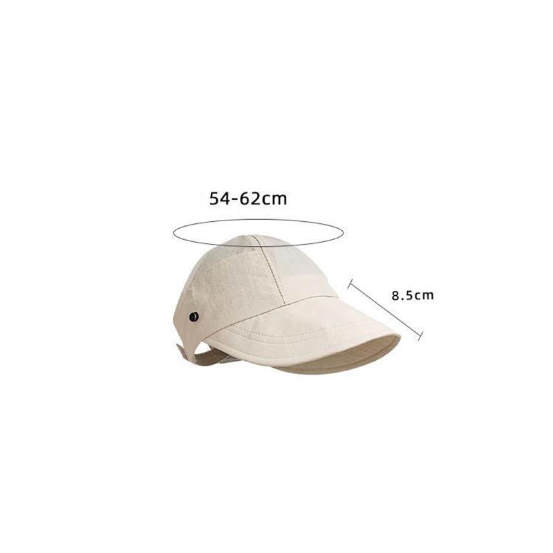 Foldable Wide Brim Ponytail Sun Hat Drawstring Adjustable Cap Summer Quick-Dry Visor Fisherman Capfor Women Beach Hat