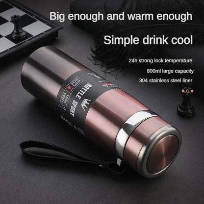 1 litro in acciaio inox bottiglia d'acqua thermos 24 ore isolato portatile tazza termica per tè caffè tumbler thermos