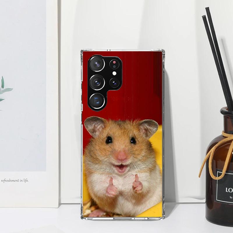 Cute Lovely Pet Hamster Phone Case For Samsung Galaxy S25 S24 S23 S22 Ultra S21 FE S20 Plus S10 + S10E Art Fundas Back Cover S24