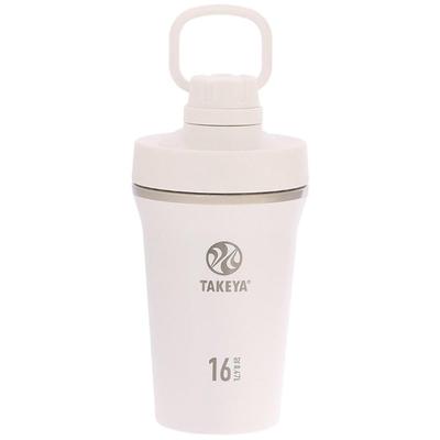 Bouteille Officielle en Acier Inoxydable Takeya 470ml Shaker Protéines Smoothie Gourde TAKEYA Bec Verseur Gobelet Poignée de Transport Bouteille d'Eau Rangement Froid Boisson Directe