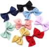 20pcs 4x7cm Polyester Satin Ribbon Bows Colorful Handmade Bow Flower For DIY Christmas Party Clothing Headwear Decor Accessories